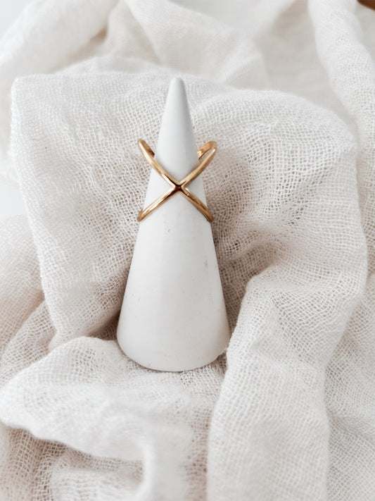 Bague “Lina” – Croisée dorée ou bicolore argent & or