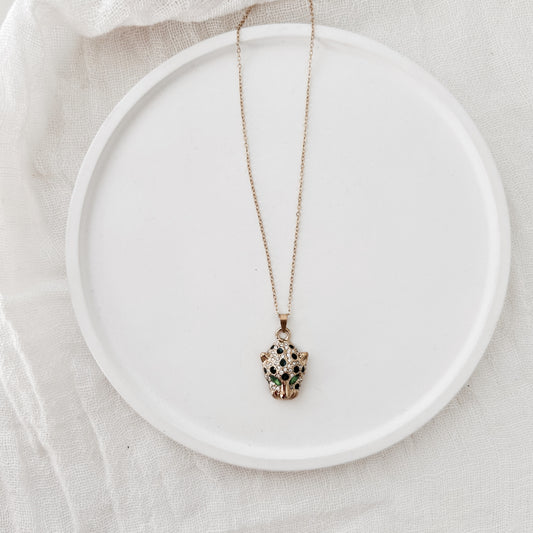 Collier “Baguera” – Tête de panthère dorée