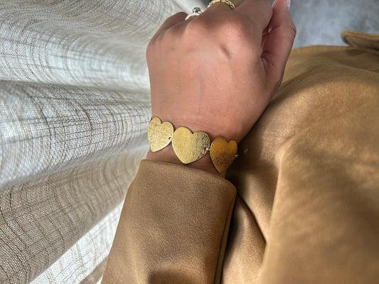 Bracelet Cœurs Dorés