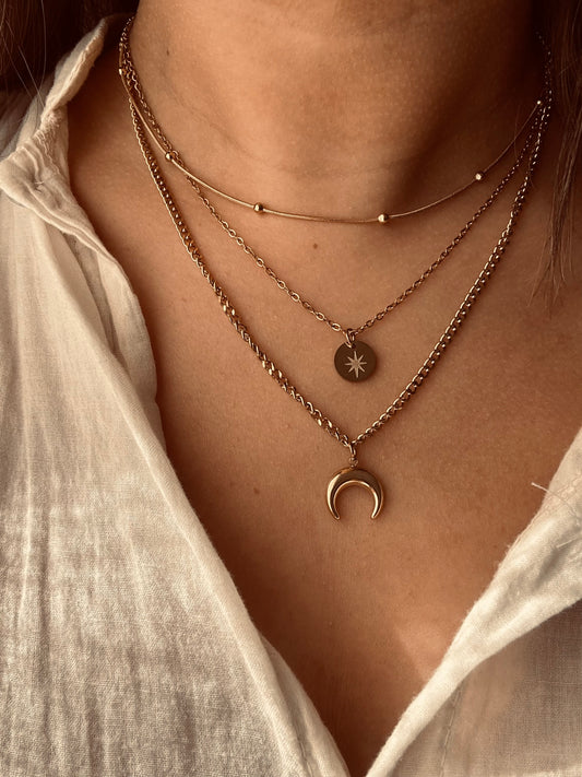 Collier “Solstice” – Triple rang doré