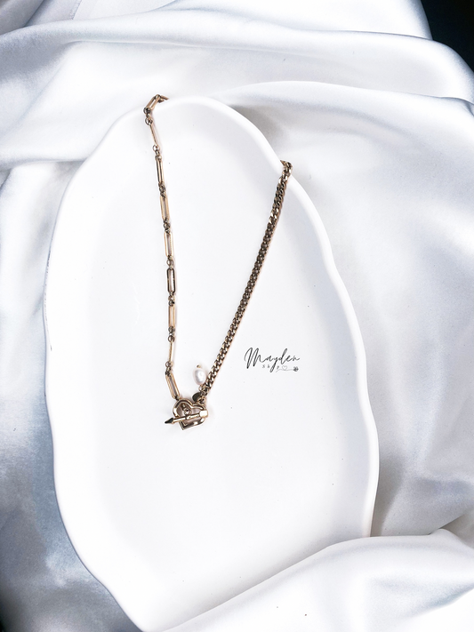 Collier Amore Passion – Bijou Amour en Acier Doré | Mayden Shop