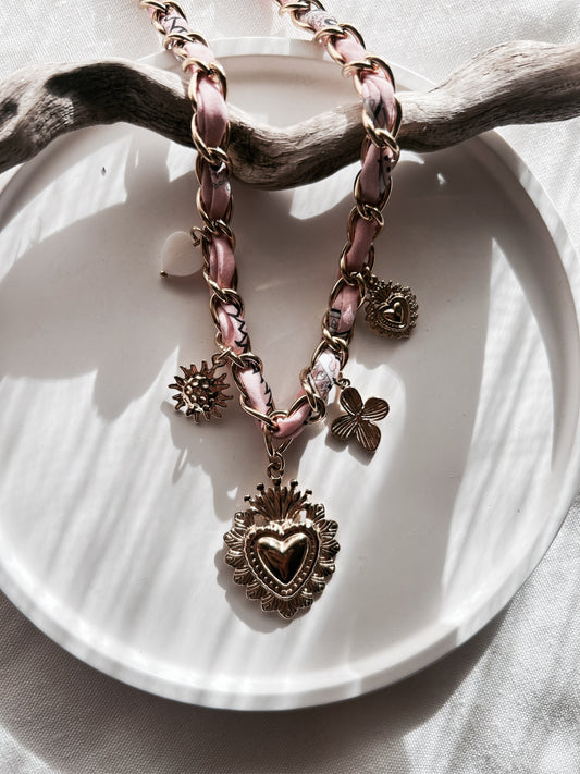 Collier cœur soleil
